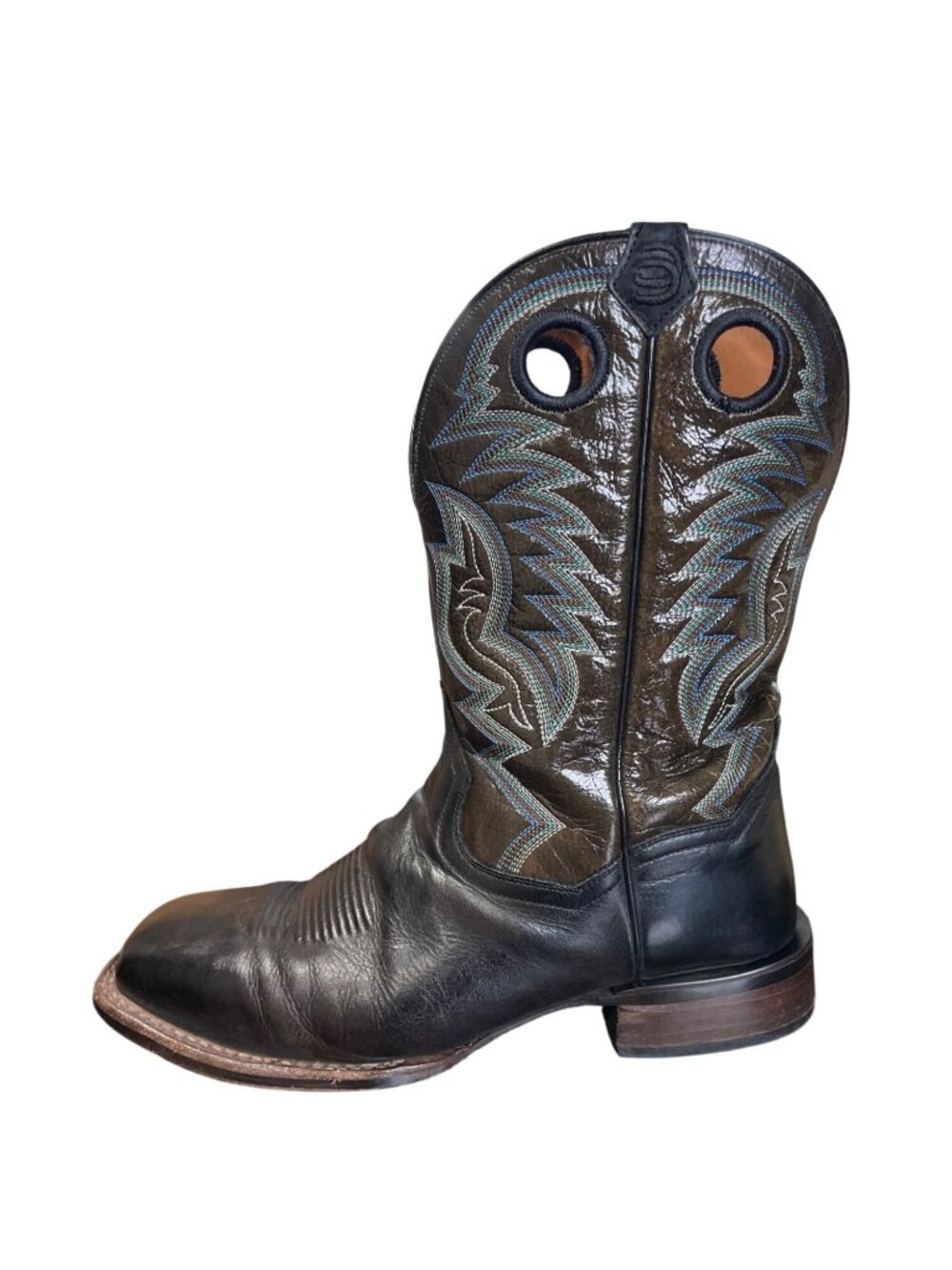 Dan Post Men Size 11EW Duece Cowboy Boots Brown Black Square Toe Western DP4558 - Picture 8 of 10